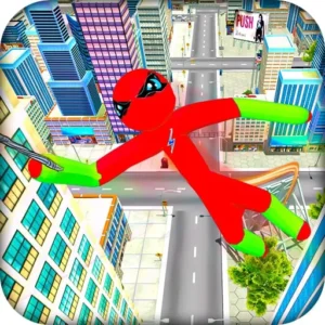 Flying Stickman Rope Hero Game